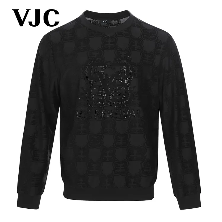 VJC/威杰思2025冬季新款男士时尚长袖卫衣休闲百搭通勤B25AE1252