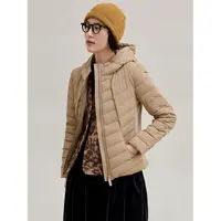 麻霖秋冬新品90白鹅绒四面弹轻户外系列连帽显瘦保暖羽绒服外套
