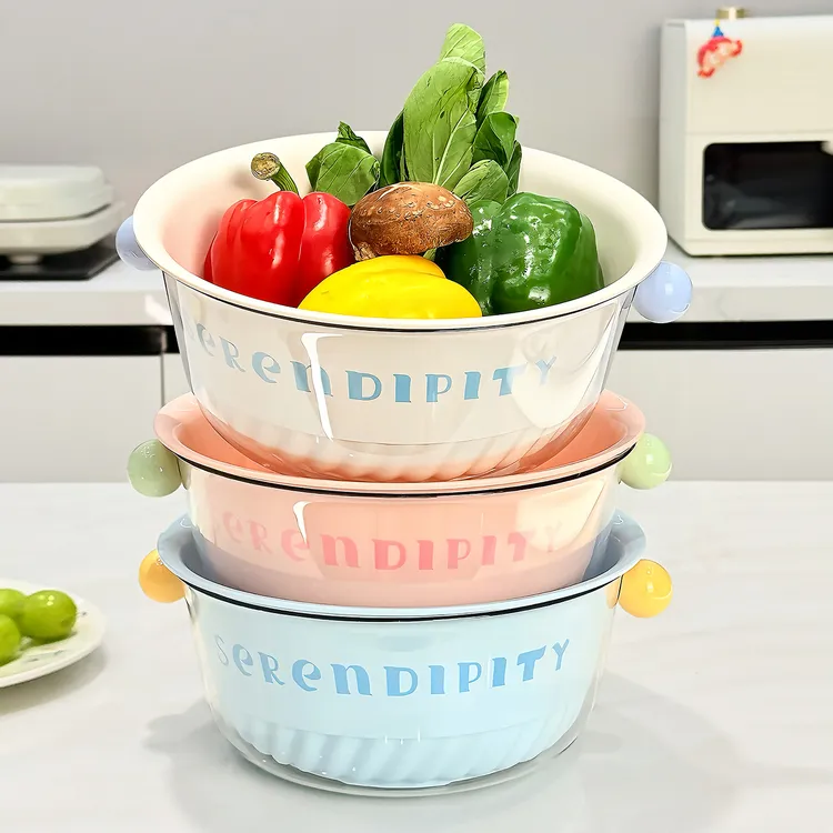 厨房洗菜盆沥水篮新款双层果盘家用客厅茶几多功能加厚滤水洗菜篮