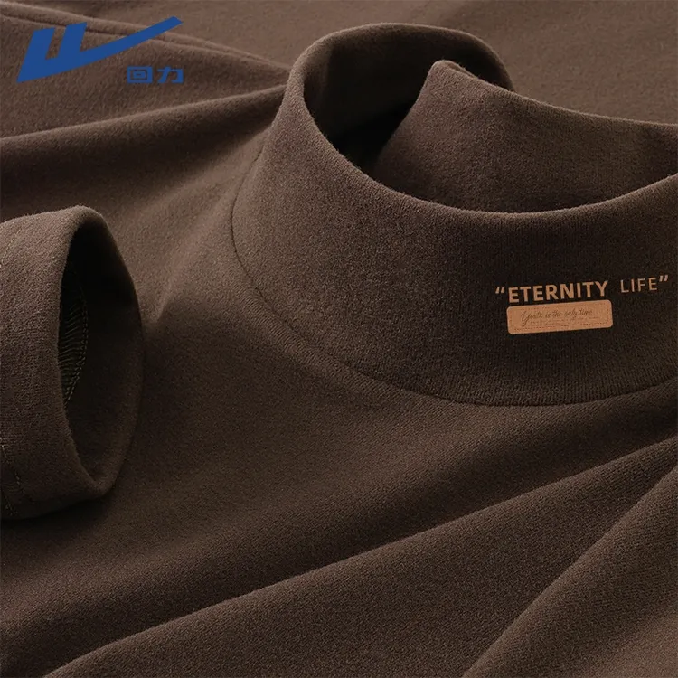 回力德绒打底衫男秋冬保暖内搭上衣2025新款男士半高领双面绒长袖