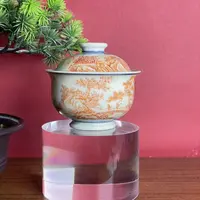 立勤堂 矾红山水盖碗 LQ411