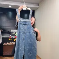 kt牛仔背带裤宽松