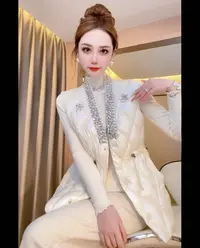 【巴黎早秋】重工钉珠时尚百搭绒羽马甲