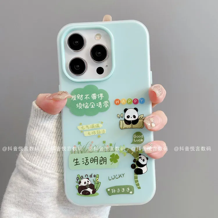 果冻壳适用iphone17promax苹果16手机壳15/14/13/12/11华为潮熊猫