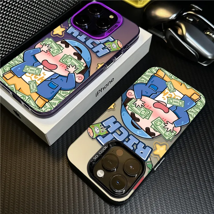 赚钱小新适用苹果16promax手机壳iPhone15硅胶14保护套17新款卡通