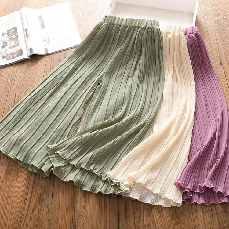 女童薄款夏季防蚊裤中大儿童洋气韩版风琴裤宝宝百褶九分裤子