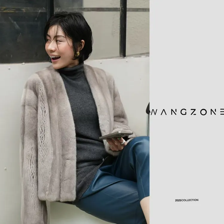 WANG ZONG丨琎口轻复古紫金天鹅绒_短二全抽刀小母貂皮草外套