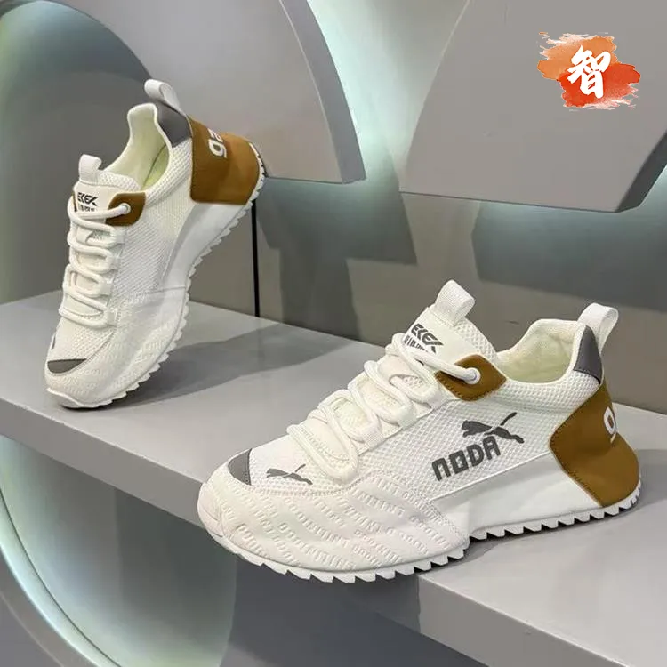 智冶男鞋2025夏季新款透气网面系带增高老爹鞋低帮韩版运动休闲鞋