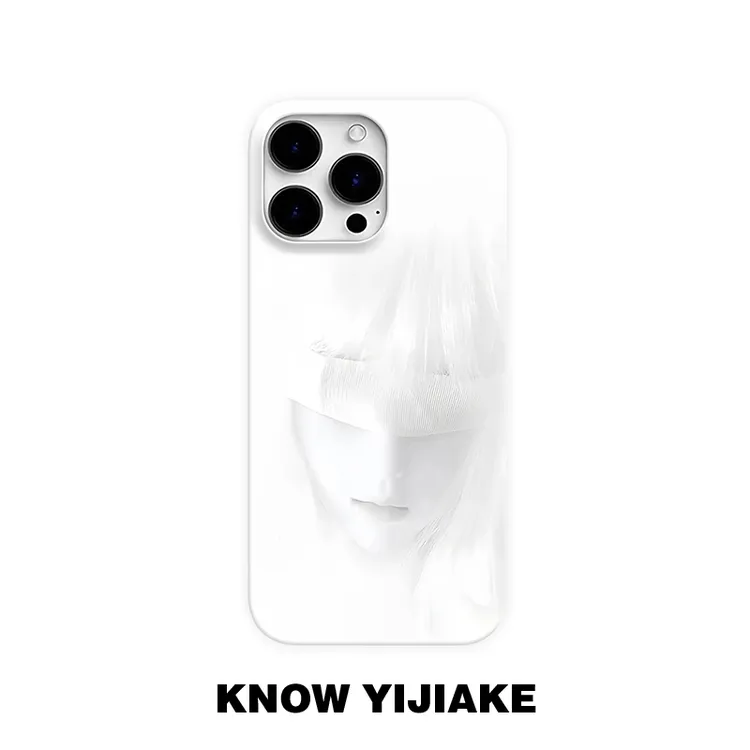 蒙眼少女适用苹果17promax小众手机壳16华为小米15oppo套vivo艺术