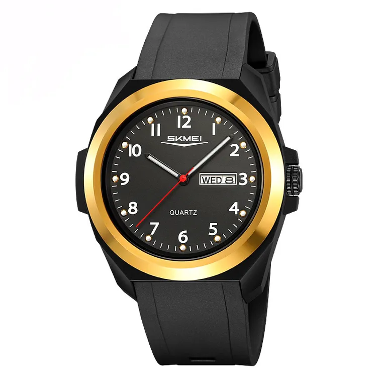 品牌防水星期日历手表男表青少年学生考试用指针表户外运动石英表