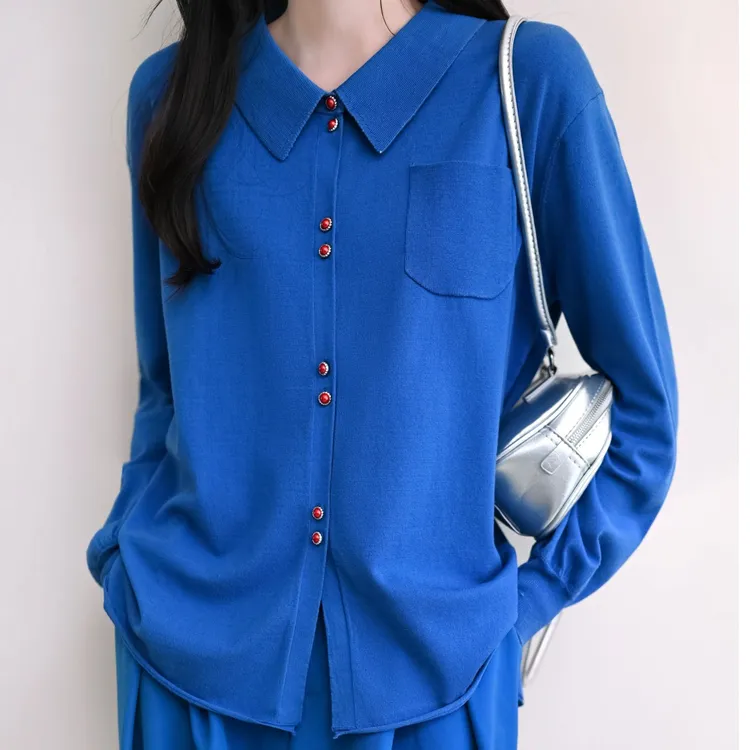 【老板娘专属】时尚减龄百搭100%莱赛尔针织开衫0301-1款