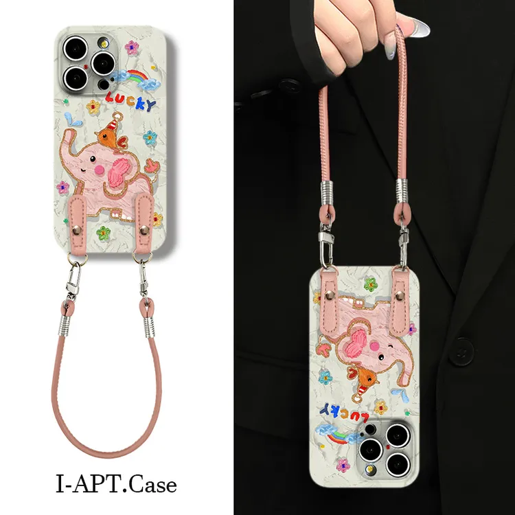 油画小象彩虹菲林软壳适用iPhone苹果16手机壳华为oppo小米vivo新