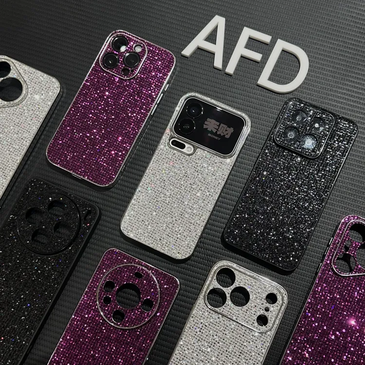 高颜值小香风细闪适用苹果17/16手机壳小米17vivo华为P70oppo防摔