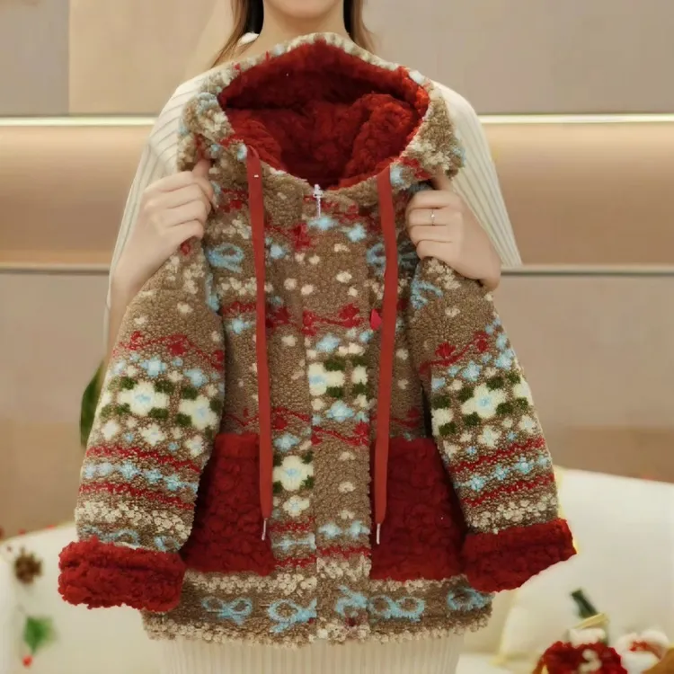 女童两面穿外套羊羔绒秋冬2025新款儿童冬装洋气女宝加绒加厚上衣