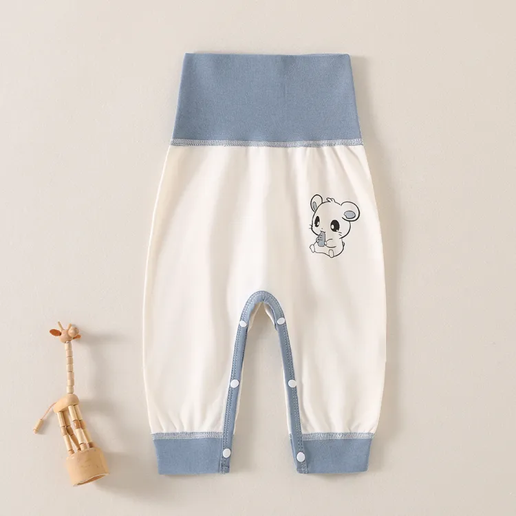 秋裤儿童高腰大PP裤按扣开档婴儿裤子纯棉打底大屁屁裤无骨