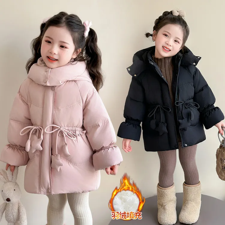 波司登联名娑奈女童羽绒服2025秋冬季儿童洋气女孩白鸭绒加厚外套