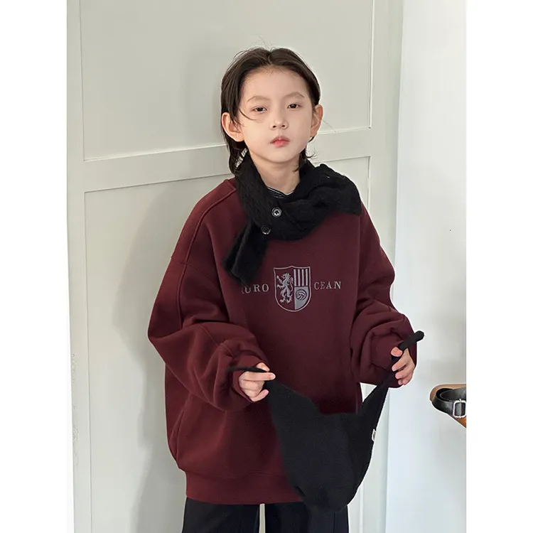 【现货】2025新款男童加绒加厚卫衣儿童秋冬韩版童装中大童保暖潮