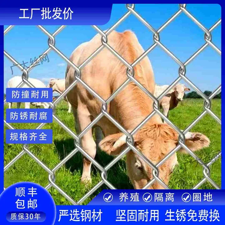 热镀锌防锈铁丝网养殖围栏圈牛羊钢丝网果园户外隔离防护网勾花网