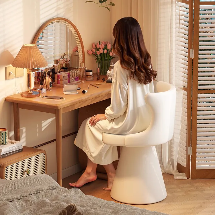 轻奢化妆凳卧室梳妆凳现代简约小户型家用梳妆台椅子高级感美甲凳