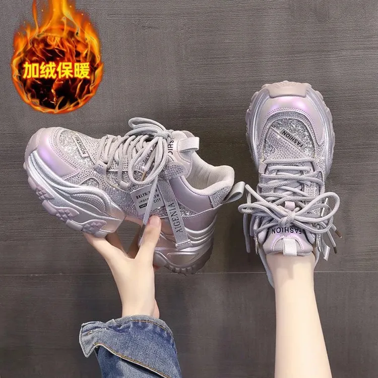 【新款-高帮】秋冬今年流行老爹鞋女款2025新款紫色爆款鞋运动鞋