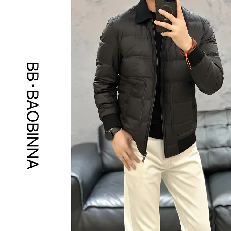 小野· 男装 | 男士高订轻奢翻领羽绒服（可拆卸领）6803