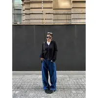 DYANGJUN【零压曲线】秋季新款v领麻花纽扣针织开衫
