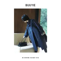 BUUYIE 25SS【瞳縩】秋季新款立领宽松休闲廓形风衣 250903
