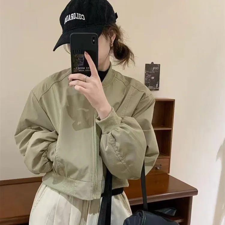 气质时尚小个子棒球服2025春秋款韩版显瘦设计短款百搭上衣外套女