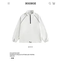 NOONOZ潮牌华夫格辑明线解构半拉链卫衣男中性风户外运动美式上衣