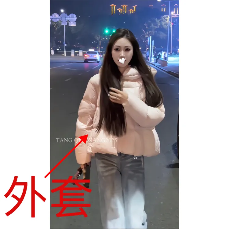 【雪白风尚】新款时尚高级感连帽长袖短款羽绒外套