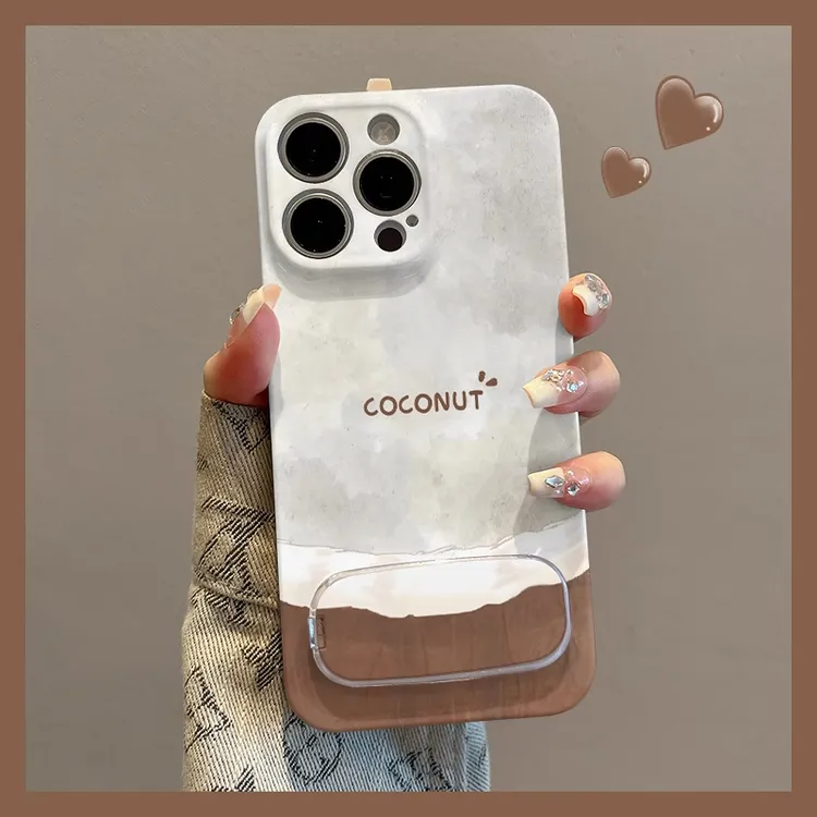 夏日英文椰子适用苹果16手机壳华为简约vivo小米15支架oppo菲林壳