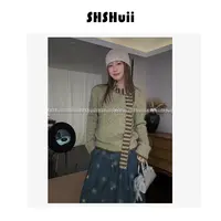  IN.SHuii【墨色丹青】韩版洋气简约围巾毛衣两件套/KFJF