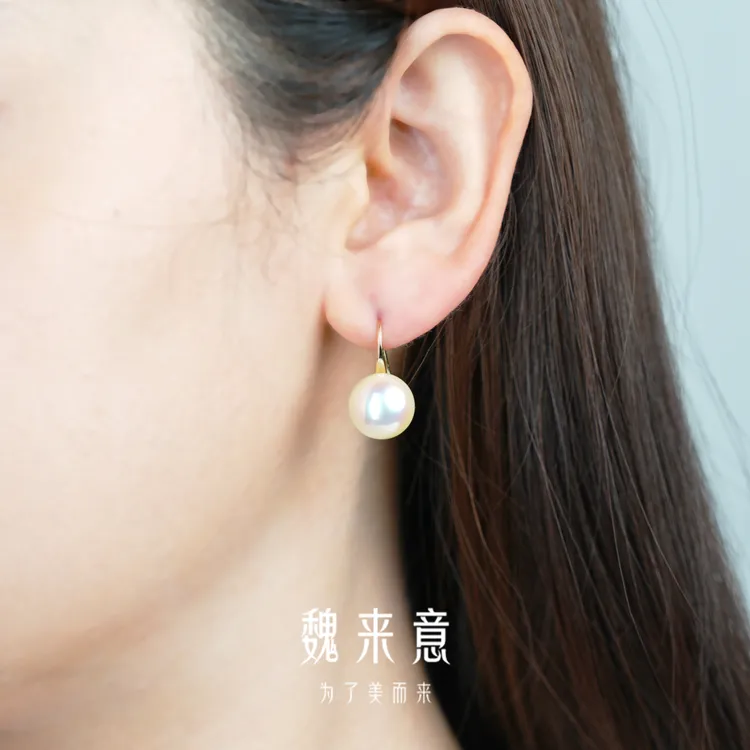 合金耳饰 【魏来意】镀K金正圆无暇   炫彩高跟鞋耳钉（11mm+）