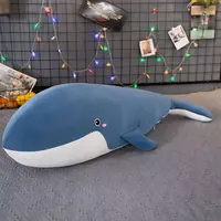 贝贝可爱鲸鱼毛绒玩具长抱枕女生睡觉床上夹腿玩偶生日礼物50cm