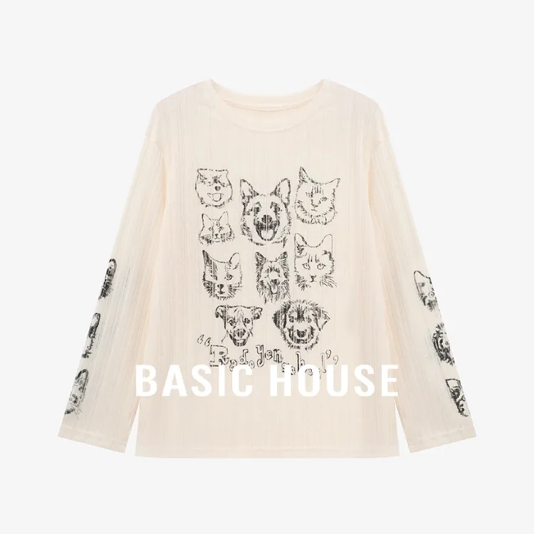 Basic House/百家好新款潮流洋气小众休闲女装T恤-B0625B5IFC2