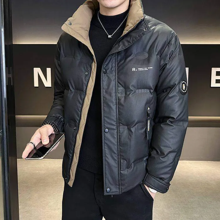 冬季羽绒棉服男士时尚百搭2024新款立领保暖休闲潮牌上衣加厚外套