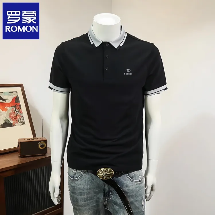 罗蒙新款成熟风夏季男士短袖polo衫商务休闲潮流翻领帅气t恤休闲T