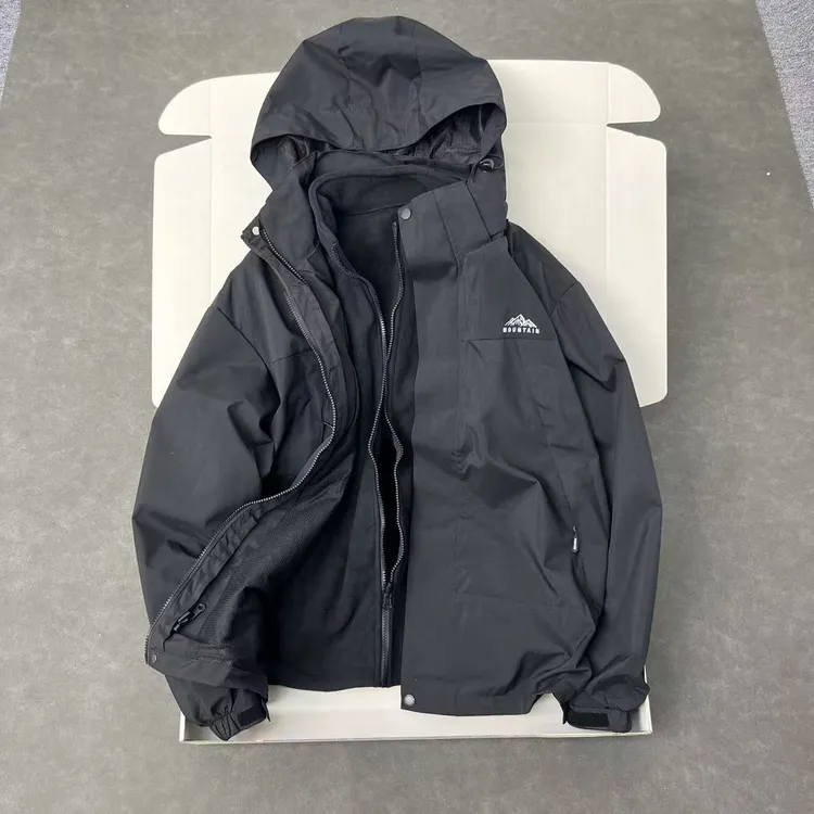 美式户外 冲锋衣两件套 男士户外连帽三合一冲锋衣