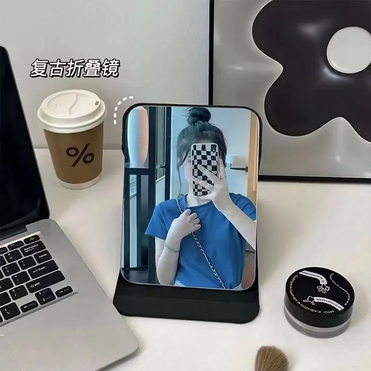 女生镜子折叠女学生化妆可立家用台式随身便携宿舍高清桌面梳妆镜