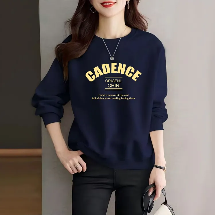 卫衣圆领宽松纯棉正肩男女加绒上衣冬季显瘦百搭印花休闲韩版男