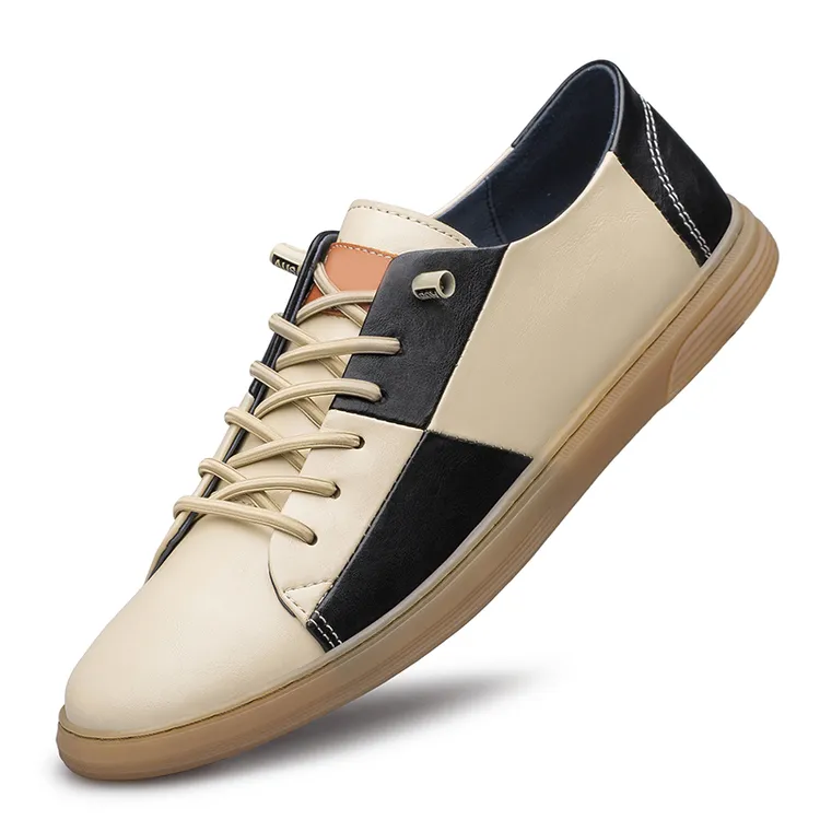 2025新款潮流时尚百搭真皮男板鞋软底耐磨脚感轻便休闲一脚蹬男鞋