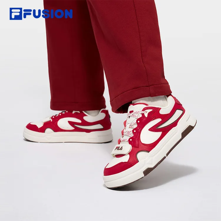 马年限定BANK丨 FILA斐乐情侣板鞋魔术贴新年红色女鞋运动鞋男