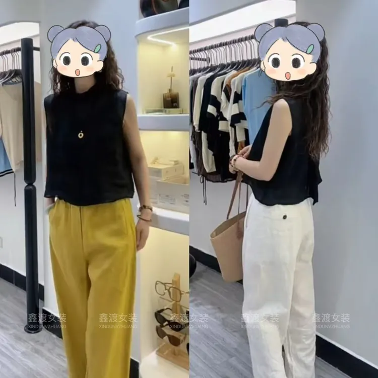 2025夏季新款时尚显瘦气质女士网红洋气两件套百搭款D9994