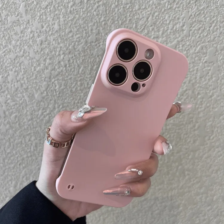 奥菲顿简约高级感樱花粉适用iPhone16/15苹果14无边框手机壳12套