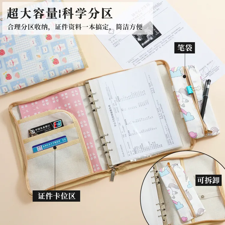 A5便携孕妈孕检报告单子手拿手提包A4孕妇孕期B超资料收纳册包夹