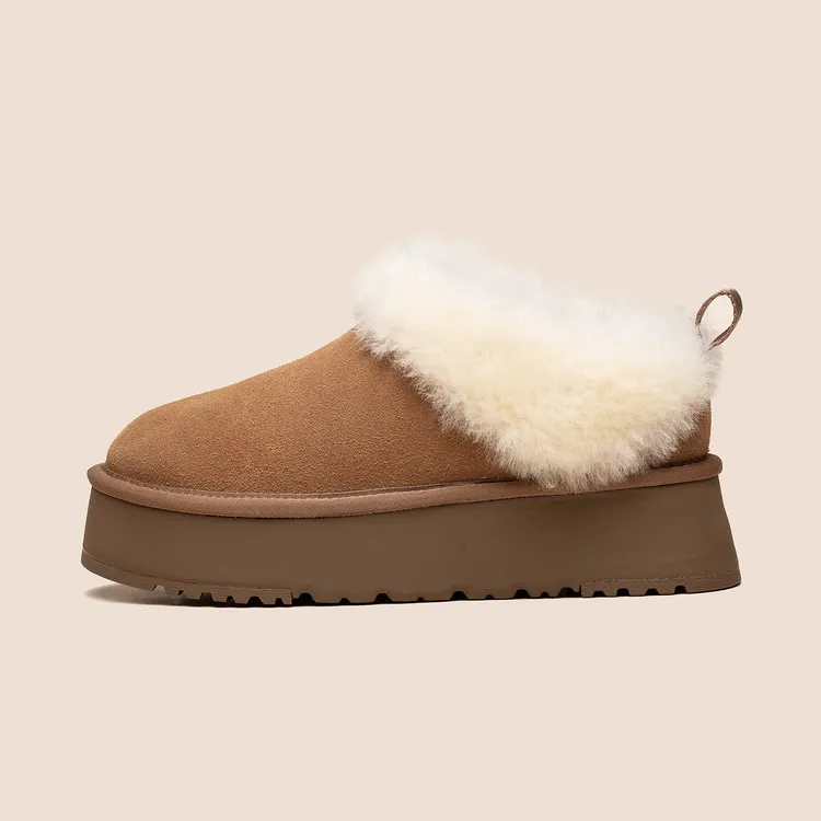 【塔茨勒】小喜庆冬季厚底100%羊皮一体桑坡雪地靴女款爆款2025新款