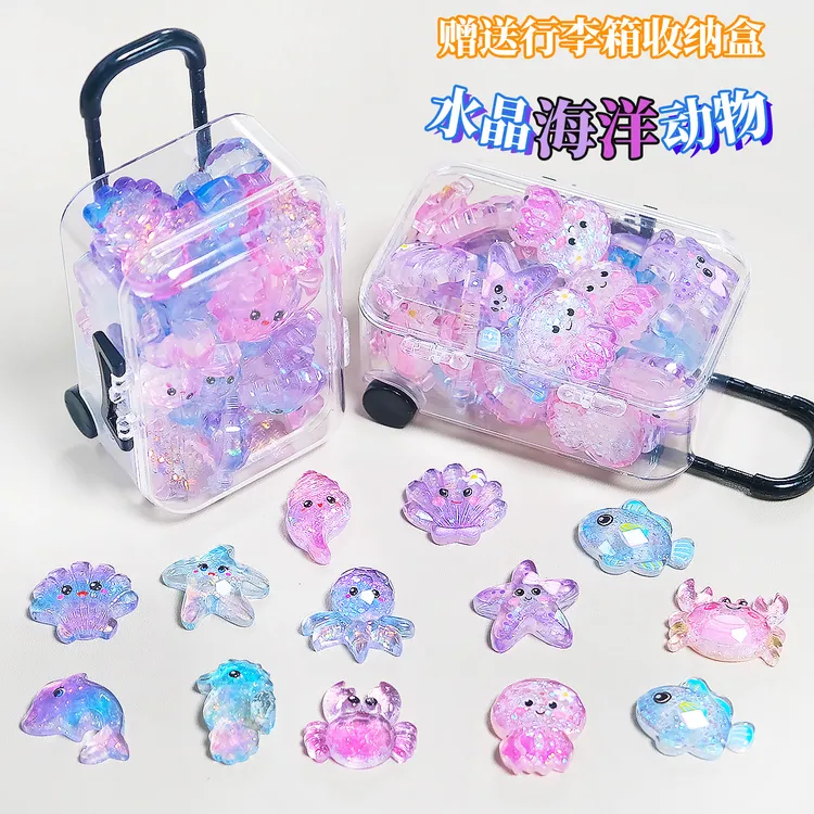 亮片树脂海洋动物仿真贝壳海豚diy手工材料手机壳装饰发夹小配饰