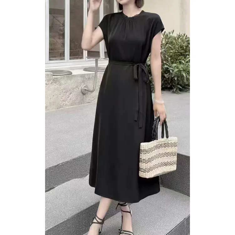 无印心匠B870 长裙收腰宽松显瘦黑裙连衣裙时尚复古小众 K937