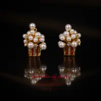 铜合金仿珍珠耳饰 【1325】周年珍藏英｜经典原标克拉款CrownFrett