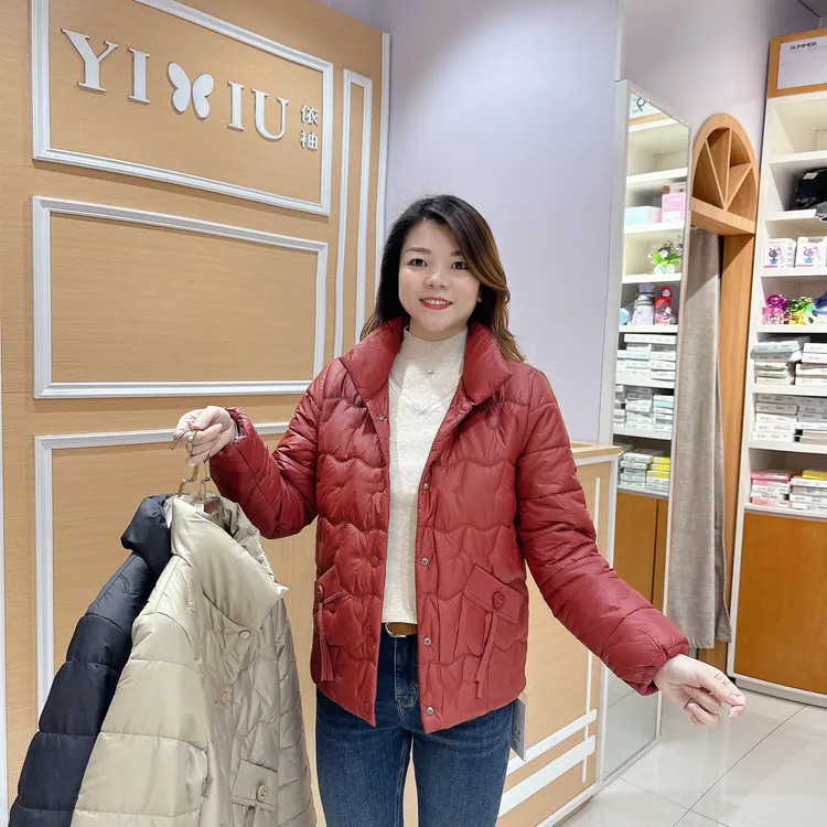 保暖轻便棉服外套6-002女士秋冬百搭时尚短外套/长58